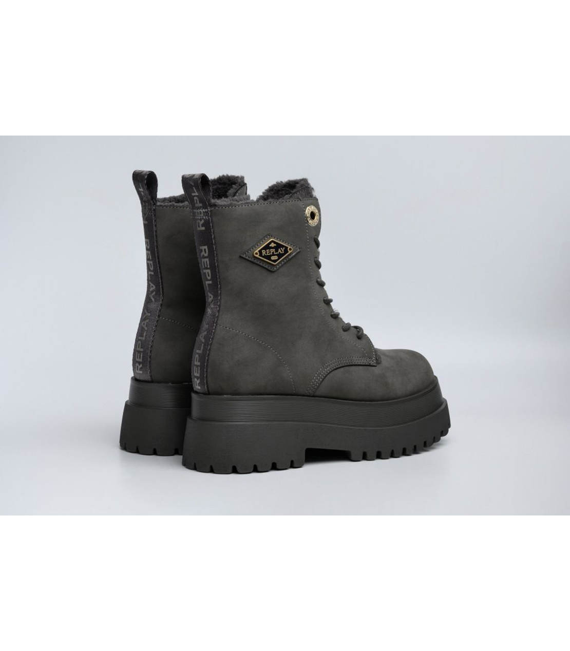 厚底レースアップブーツ 詳細画像 グレー 2